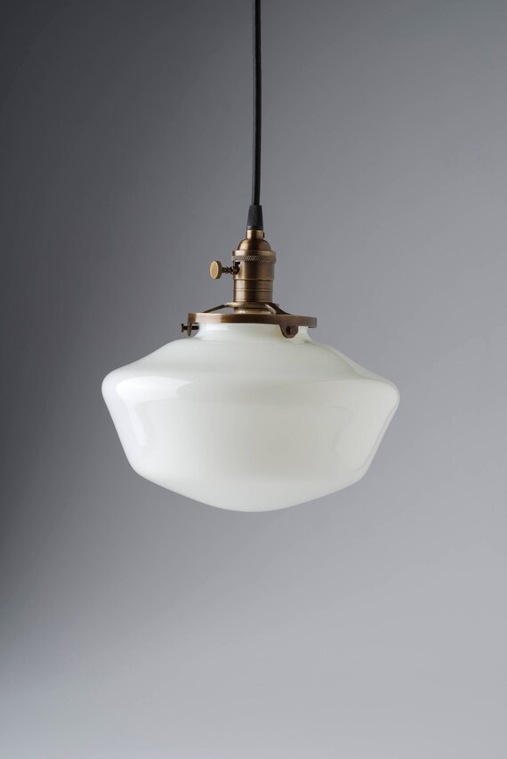 10 white milk glass globe schoolhouse pendant light milk glass light