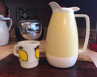 1960 Pale Yellow Insulated Thermo Serv Pitcher/Carafe