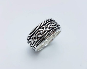 Celtic V.3,Silver Celtic Ring,925 Sterling Silver,Black