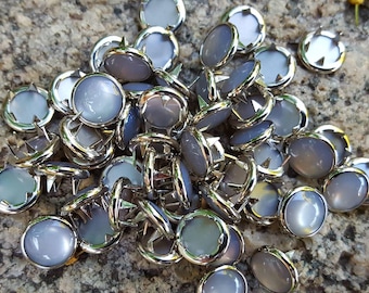 Grey Snaps, Grey Pearl Snap Fasteners, 12 mm Pearl Snaps, Western Snaps
