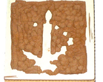 Linoleum carved printing block Christmas candle make your own cards