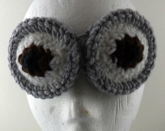 Crocheted Goggles Headband - The Minion (double) (SWG-HH-GGMINI01)