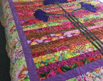 homemade quilt, BOHEMIAN EARY BLOOMS, queen quilt