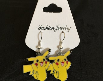 Silver Plated Nintendo Pokemon Pikachu Earrings (Des.1)