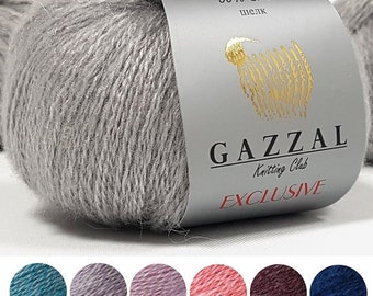 Yarn Gazzal Exclusive yarn merino wool yarn merino yarn kid mohair yarn silk yarn natural wool natural yarn wool thread merino string mohair