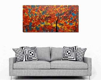Original Oil Painting, Abstract Art, Love Birds Painting, Canvas Art, Canvas Painting, Oil Painting, Wall Art, Abstract Painting, Large Art