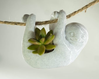 Sloth Succulent Planter Gardening garden ornament hanging planter air plants air plant holder animal planter Garden Decor Sloth Planter