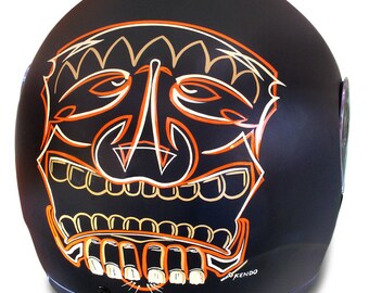 Helmet Pinstrip Tiki motif commissioned.