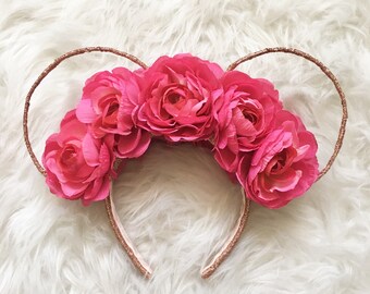 Rose Gold + Magenta Wire Mouse Ears