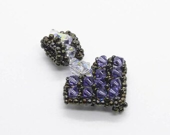 Crystal Beaded Heart Pendant Lavender - Prima Donna Beads