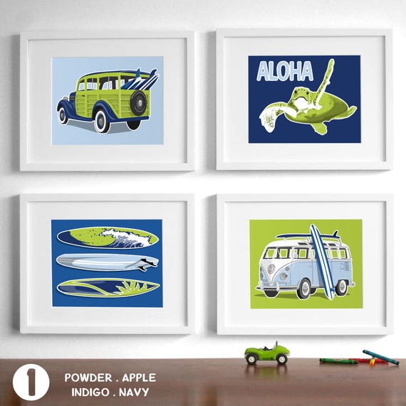 childrens wall art surfer boy beach unframed art prints surf