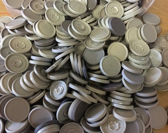 Medicine flip off vial caps for crafts: gray 22mm caps- 500+ pieces