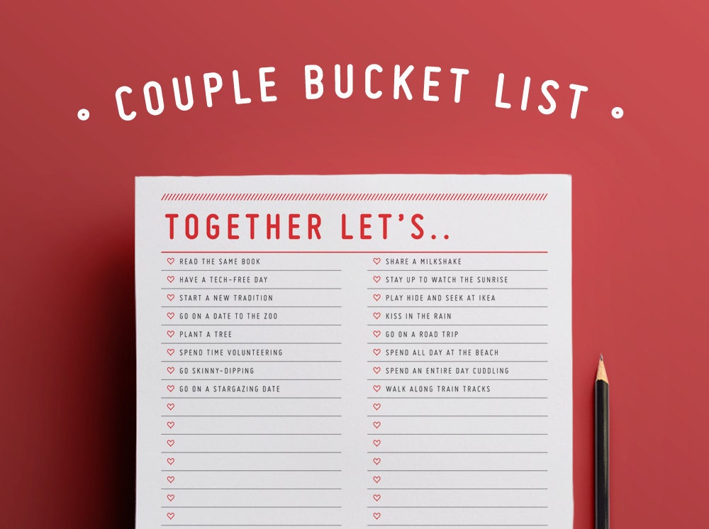 Together Let's.. Couple Bucket List / Editable Planner