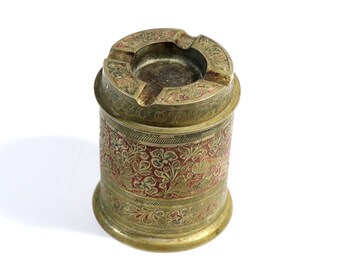 Vintage Brass Cigarette Holder - Ashtray - Canister - Container