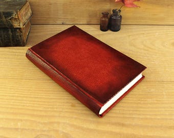 Red Leather Journal with Snake Skin Texture, Artist Paper