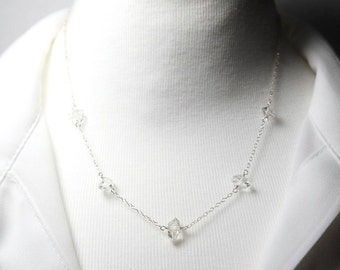 Herkimer Diamond Necklace Herkimer Necklace Herkimer Jewelry Beaded Crystal Necklace