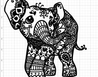 Zentangle elephant | Etsy