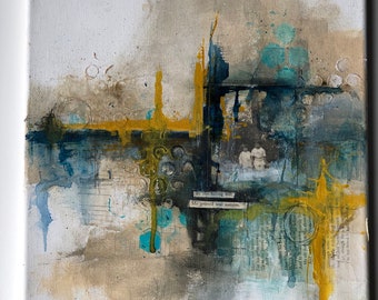 13 x 10 Original Mixed Media Art Canvas