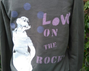 Khaki printed sweatshirt womens