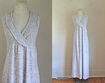 50% OFF...last call // vintage 1970s dress - BIRTHDAY CAKE confetti space dye sweater maxi / s/m