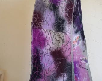 Scarf cloth merino wool violet lilac Purple