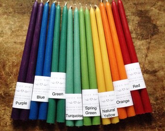 One Pair of 12 Inch Tapers, Bee-Friendly Candles, Custom Colors, Tapered Beeswax Candles, 12 inch Candles, Beeswax Tapers, Custom Color