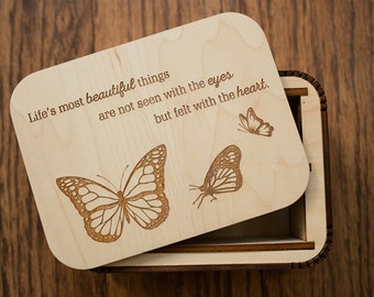 Laser engraved keepsake box