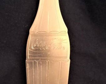 Coca Cola brass Coke bottle shaped bottle opener