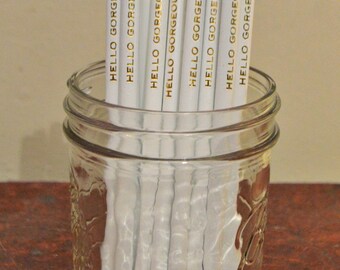 Custom Pencils, set of 15 Personalized Pencils, Engraved Pencils, Pencils, Cross Word, Wedding Favors, Bridal Shower Favor, Party Favor