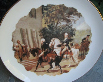 Vintage Collectors Plate - Washington and Rochambeau Plate
