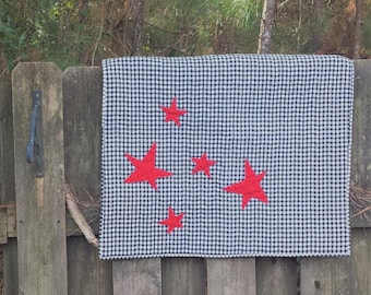 Baby playmat, Baby quilt, Red quilt, Black quilt