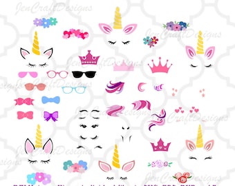 Unicorn kit svg, Unicorn bundle svg DIY Create your unicorn Unicorn clipart Unicorn horn svg Unicorn svg Unicorn party svg Silhouette cricut