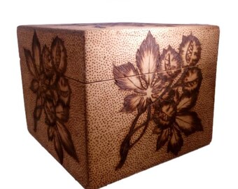 Box wood pyrography "Chestnut"