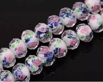 12 mm lampwork Glass Rondelle bead 10 pcs
