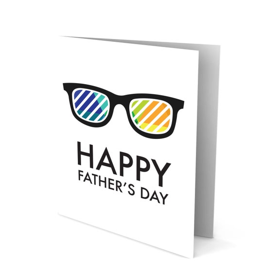 Happy Father's Day Greeting Card with a Colorful Shades