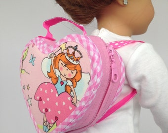 18 Inch Doll Pink Backpack - Doll Accessories. Doll Accessories for 18" dolls like Maplelea or American Girl.