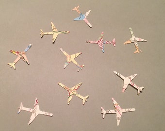 Atlas Map Airplane Confetti Map Confetti Bridal Shower Confetti Wedding Confetti Baby Confetti Birthday Confetti Atlas Map Confetti
