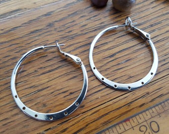 Silver earring hoops. Chandelier style hoops. Beadwork, Jewelry making, Jewelry supply.