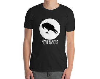 Minimalist Literature Edgar Allen Poe Raven Nevermore Shirt