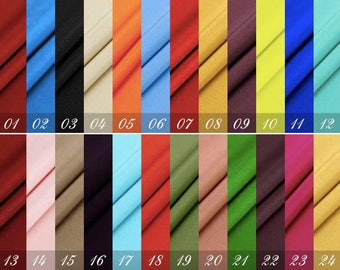 Silk Crepe de Chine, PRESHRUNK, 45" 16mm, 60 colors to choose (No. 1-24), 100% fine Silk Fabric for dresses,Skits,shirts, pants, by the yard