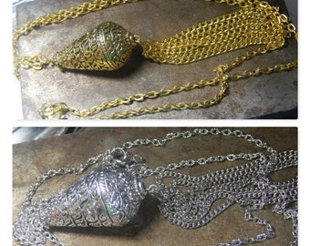Vined Teardrop Focal Bead, Chain Tassel Necklace, Mother's Day, Gift for Her
