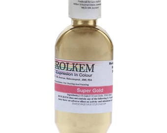 ROLKEM GOLD SUPER 20g Edible Lustre Metallic Dust Icing Color Gold Highliter Luster Dust Super Gold Edible Food Color Edible Gold Dust