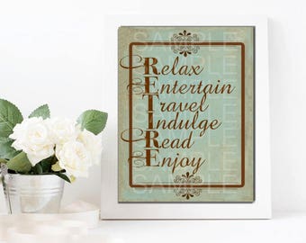 8.5 x 11 inch Instant Download - RETIRE saying - Digital Collage Sheet -Collage Sheet - Printable Download