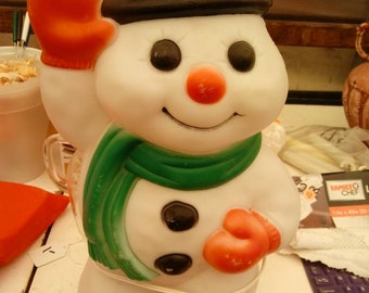 Vintage 18in Empire Snowman Christmas lighted blow mold