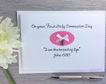 Girl Communion Card - Girl First Communion - First Communion Card - First Holy Communion - Holy Communion Card - Communion Cards