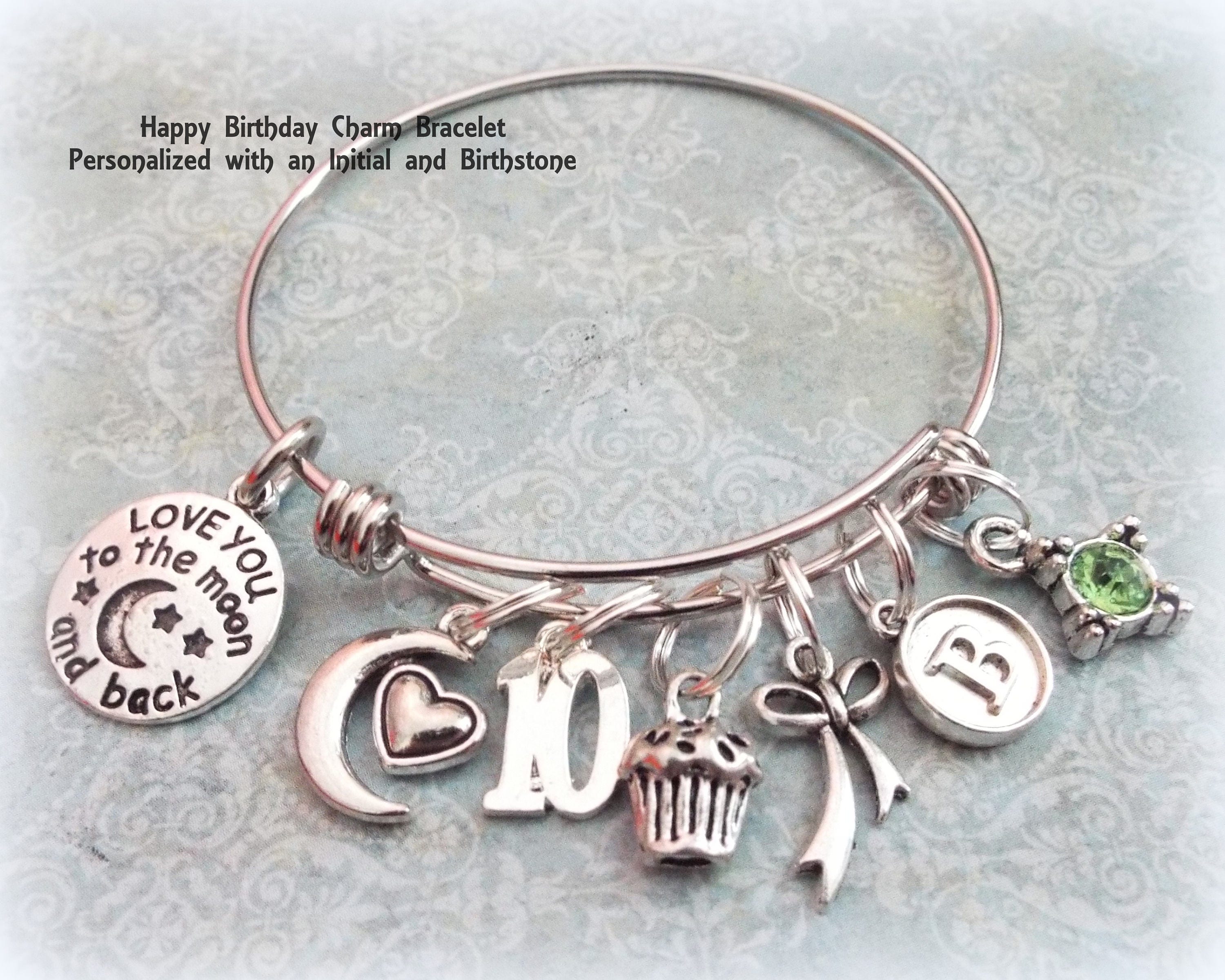 Birthday Bracelet for Girl Turning 10, Personalized
