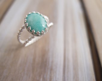 Amazonite Ring, Sterling Silver Rings for Women, Gemstone Rings For Women, Gift For Her, Spring Jewelry, Sundance Style Jewelry, Boho Ring