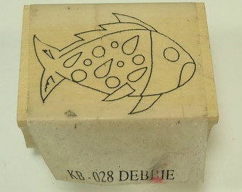 Fish Wood Mounted Rubber Stamp By Katiebug