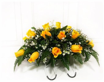 Headstone Saddle, Cemetery Flowers, Grave Decoration, Headstone Flowers, Cemetery Saddle, Grave Flowers, Memorial Flowers, for Spring