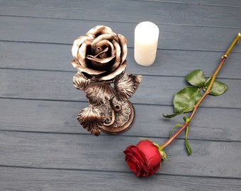 Wrought iron 6th wedding gift blacksmith Metal rose Steel rose Forged rose Iron anniversary Iron Roses 6th anniversary gift Forged sculpture
